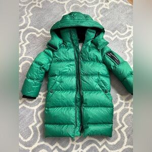 Burberry Kids Green Detachable Hood Down-filled Puffer Coat Size 6